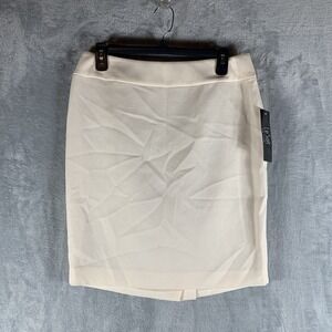 Le Suit Women's Skirt 6P Petite Pencil Champagne Textured Knee Length Office